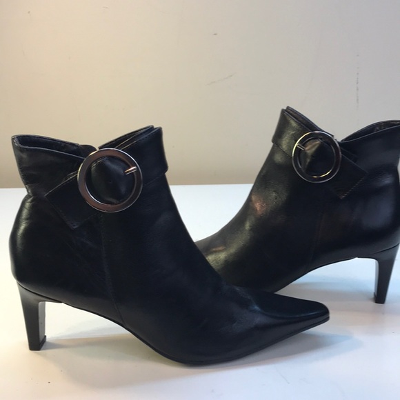 Willi Smith Black Leather Bootie Sz 6.5 Never Worn - Picture 11 of 16